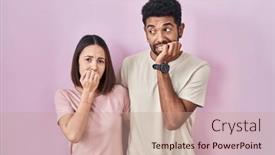  Presentation with pink nails - Presentation theme featuring young-hispanic-couple-together-over background and a coral colored foreground