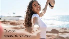  Presentation with holding hands - Presentation design having young-hispanic-couple-tourists-holding background and a  colored foreground