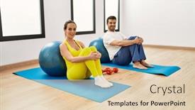  Presentation with training - Slide set enhanced with young-hispanic-couple-training-using background and a lemonade colored foreground