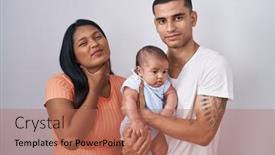  Presentation with infection - Theme consisting of young-hispanic-couple-with-baby background and a coral colored foreground