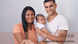  Presentation with acceptance - Slide set featuring young-hispanic-couple-with-baby background and a  colored foreground