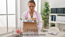  Presentation with box - Theme having young-hispanic-doctor-holding-box background and a  colored foreground