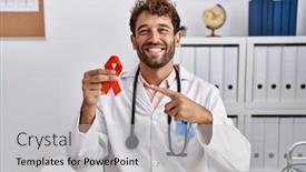  Presentation with red medical - Slides featuring young-hispanic-doctor-man-holding background and a  colored foreground