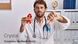  Presentation with red medical - Slides enhanced with young-hispanic-doctor-man-holding background and a light gray colored foreground