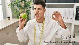  Presentation with loss - Presentation featuring young-hispanic-doctor-man-holding background and a soft green colored foreground