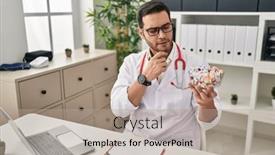  Presentation with beard - Slide deck featuring young-hispanic-doctor-man and a mint green colored foreground