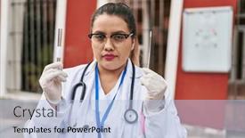  Presentation with nasal - Slides consisting of young-hispanic-doctor-woman-doing background and a light blue colored foreground
