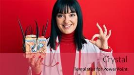  Presentation with skin doctor - Beautiful presentation featuring young-hispanic-doctor-woman-holding backdrop and a red colored foreground