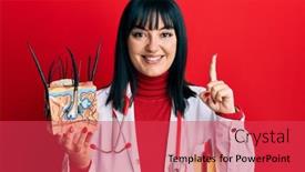  Presentation with skin doctor - Slide set with young-hispanic-doctor-woman-holding background and a red colored foreground