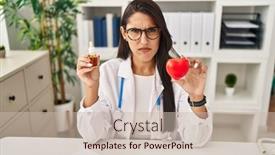  Presentation with cbd - Presentation theme consisting of young-hispanic-doctor-woman-holding background and a soft green colored foreground