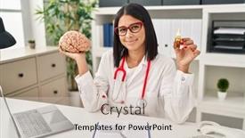  Presentation with cbd - PPT layouts featuring young-hispanic-doctor-woman-holding background and a soft green colored foreground