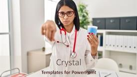  Presentation with cotton - Slide deck featuring young-hispanic-doctor-woman-holding background and a  colored foreground