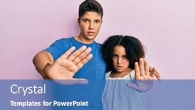  Presentation with sister - Slide deck having young-hispanic-family-of-brother background and a teal colored foreground