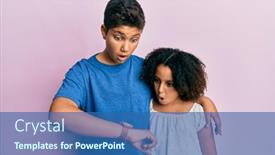  Presentation with sister - PPT theme featuring young-hispanic-family-of-brother background and a ocean colored foreground