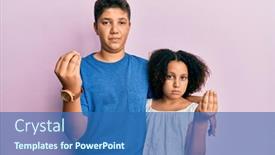  Presentation with sister - Audience pleasing presentation theme consisting of young-hispanic-family-of-brother backdrop and a ocean colored foreground