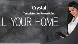  Presentation with real estate lending - Beautiful theme featuring young hispanic female real estate backdrop and a dark gray colored foreground