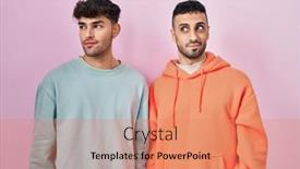  Presentation with gay - Theme with young-hispanic-gay-couple-standing background and a coral colored foreground