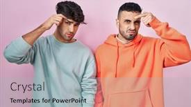  Presentation with skin infection - Slide deck with young-hispanic-gay-couple-standing background and a light gray colored foreground