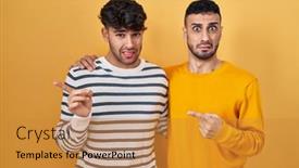  Presentation with gay - Presentation having young-hispanic-gay-couple-standing background and a gold colored foreground