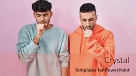  Presentation with gay - Presentation consisting of young-hispanic-gay-couple-standing background and a coral colored foreground