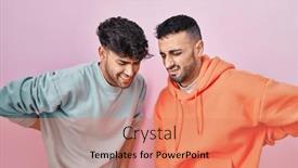  Presentation with backache - Presentation design enhanced with young-hispanic-gay-couple-standing background and a  colored foreground