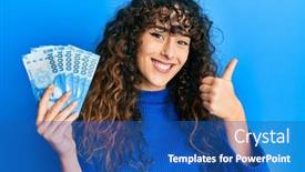  Presentation with chilean - PPT layouts having young-hispanic-girl-holding-10000 background and a teal colored foreground