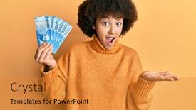  Presentation with chilean - Cool new slide deck with young-hispanic-girl-holding-10000 backdrop and a gold colored foreground