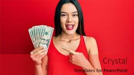  Presentation with girl scouts animated - Colorful presentation design enhanced with young-hispanic-girl-holding-20 backdrop and a red colored foreground