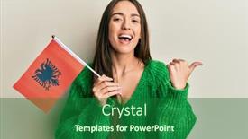  Presentation with albania - Cool new slides with young-hispanic-girl-holding-albania backdrop and a forest green colored foreground