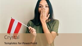  Presentation with hispanic - Cool new theme with young-hispanic-girl-holding-austria backdrop and a coral colored foreground