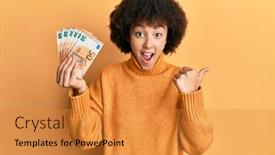  Presentation with bunch - Audience pleasing presentation design consisting of young-hispanic-girl-holding-bunch and a  colored foreground