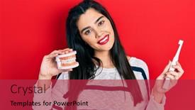  Presentation with electric - Presentation design enhanced with young-hispanic-girl-holding-electric background and a  colored foreground