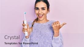  Presentation with electric - Slide set having young-hispanic-girl-holding-electric background and a  colored foreground