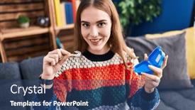  Presentation with orthodontic - PPT theme with young-hispanic-girl-holding-invisible background and a ocean colored foreground