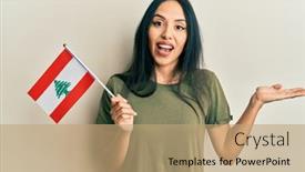  Presentation with hispanic - Presentation design having young-hispanic-girl-holding-lebanon background and a coral colored foreground