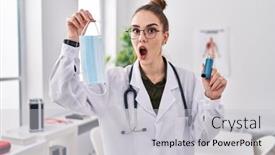  Presentation with asthma - PPT layouts with young-hispanic-girl-holding-medical background and a light gray colored foreground
