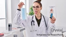  Presentation with asthma - PPT theme consisting of young-hispanic-girl-holding-medical background and a light gray colored foreground