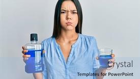  Presentation with breath - Cool new theme with young-hispanic-girl-holding-mouthwash backdrop and a light blue colored foreground