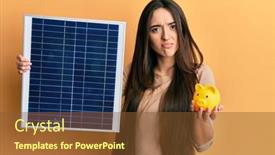  Presentation with photovoltaic - Slide set having young-hispanic-girl-holding-photovoltaic background and a tawny brown colored foreground