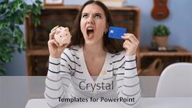  Presentation with anger - Theme consisting of young-hispanic-girl-holding-piggy background and a light gray colored foreground