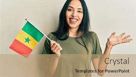  Presentation with senegal flag - Audience pleasing theme consisting of young-hispanic-girl-holding-senegal backdrop and a coral colored foreground