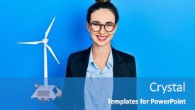  Presentation with solar electricity - Slides enhanced with young-hispanic-girl-holding-solar background and a teal colored foreground