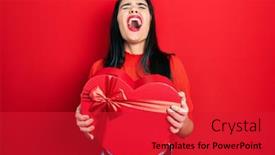 Presentation with valentine - Presentation featuring young-hispanic-girl-holding-valentine background and a  colored foreground