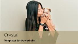  Presentation with hispanic - Amazing PPT theme having young-hispanic-girl-hugging backdrop and a coral colored foreground