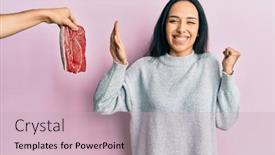  Presentation with diet - Audience pleasing slides consisting of young-hispanic-girl-on-diet backdrop and a soft green colored foreground