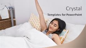  Presentation with confident - Presentation theme featuring young-hispanic-girl-smiling-confident background and a light gray colored foreground