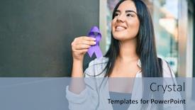  Presentation with cancer - Beautiful slide set featuring young-hispanic-girl-smiling-happy backdrop and a light blue colored foreground