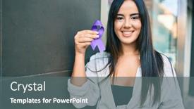  Presentation with hispanic - Presentation design featuring young-hispanic-girl-smiling-happy background and a gray colored foreground