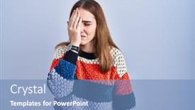  Presentation with face pain - PPT layouts enhanced with young-hispanic-girl-standing-over background and a teal colored foreground