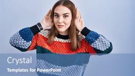  Presentation with deaf - Slide deck with young-hispanic-girl-standing-over background and a teal colored foreground